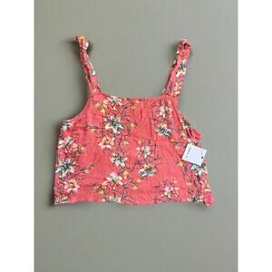 O'Neill Women's Elissa Tank Top L Large Rose Floral NWT Boho Peach Spring